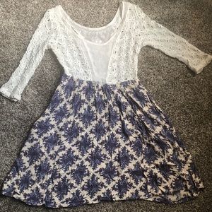Net white and floral dress